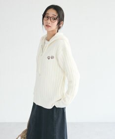 CRAFT STANDARD BOUTIQUE アニマル刺繍ニットZIPパーカー