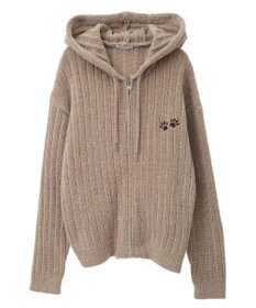 CRAFT STANDARD BOUTIQUE アニマル刺繍ニットZIPパーカー