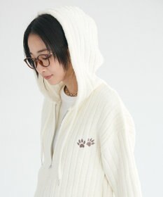 CRAFT STANDARD BOUTIQUE アニマル刺繍ニットZIPパーカー