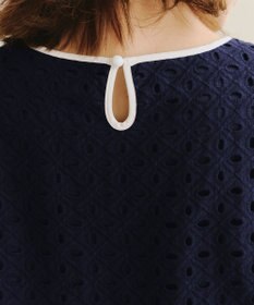 Tiaclasse 【小倉優子さん着用・洗える】パンチングレース配色チュニック