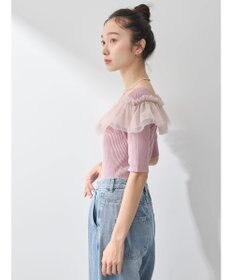 earth music&ecology デコルテチュールニットプルオーバー