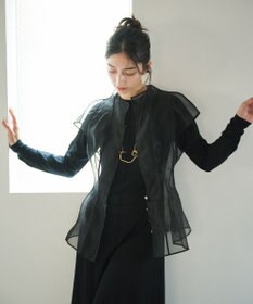 #Newans オーガンジーパネルブラウス