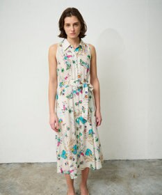 GRACE CONTINENTAL バックコンシャスプリントワンピース