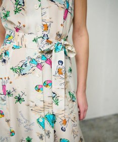 GRACE CONTINENTAL バックコンシャスプリントワンピース