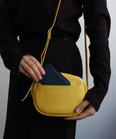 blancle シュリンクレザー ラウンドショルダーバッグ