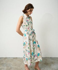 GRACE CONTINENTAL バックコンシャスプリントワンピース