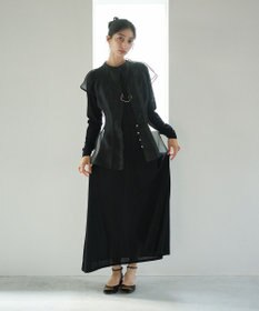 #Newans オーガンジーパネルブラウス