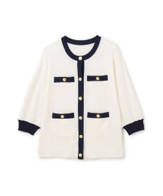 GRACE CONTINENTAL 配色ニットカーディガン