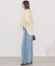 AMERICAN HOLIC スタンドフリルストライプスキッパーブラウス