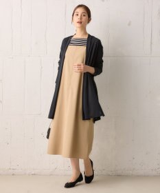 組曲 【洗える・シワになりにくい】リネン混オックスストレッチ キャミワンピース