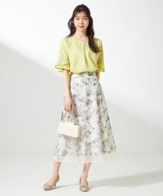 ANY SIS S 【WEB・一部店舗限定】ハッチングフラワープリント スカート