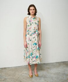 GRACE CONTINENTAL バックコンシャスプリントワンピース