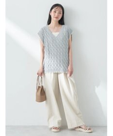 earth music&ecology クロッシェラインニットベスト