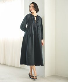 #Newans 【撥水加工/洗濯機可能】〈全身をさりげなくカバー〉リラクシーティアードワンピース