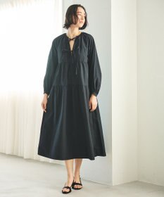 #Newans 【撥水加工/洗濯機可能】〈全身をさりげなくカバー〉リラクシーティアードワンピース