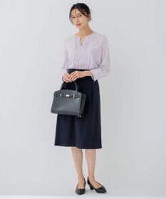 23区 S 【洗える】 バックサテンアムンゼン キーネック ブラウス