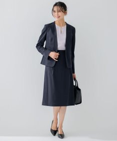 23区 S 【洗える】 バックサテンアムンゼン キーネック ブラウス