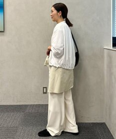 UNFILO L 【ウエストゴム】ライトジョーゼット イージーワイドパンツ