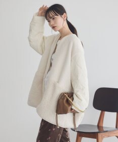 earth music&ecology ボアキルトミドルコート