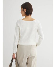 Green Parks 洗える　スクエアネックリブニットプルオーバー