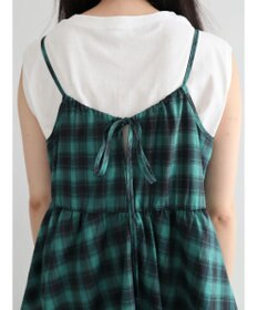 Green Parks チェックペプラムキャミワンピース