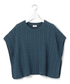 J.PRESS YORK STREET 【WOMEN】コットンニット ケーブルポンチョ