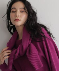 組曲 【加藤ローサさん着用】ウールカシミヤミックスボートネック ニット