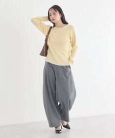 earth music&ecology バイカラーヘンリーネックニットプルオーバー