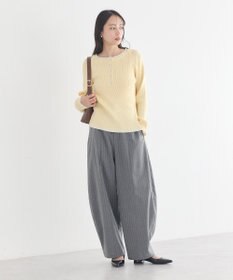 earth music&ecology バイカラーヘンリーネックニットプルオーバー