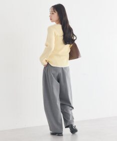 earth music&ecology バイカラーヘンリーネックニットプルオーバー