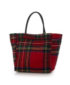 UNBILLION VERYコラボ カシュカシュ cachecache / ウールリバーシブルチェックトートバッグ