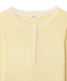 earth music&ecology バイカラーヘンリーネックニットプルオーバー