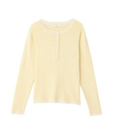 earth music&ecology バイカラーヘンリーネックニットプルオーバー