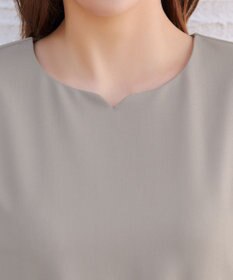 Tiaclasse リボン付きタックフレアチュニック