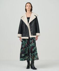 GRACE CONTINENTAL フェイクムートンフライトジャケット