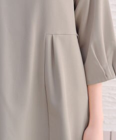 Tiaclasse リボン付きタックフレアチュニック