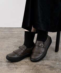 Pointer 日本製 本革フリンジ付き厚底ローファー