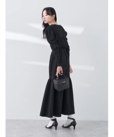 earth music&ecology エンボスフラワー　切替ボリュームスカート