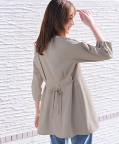 Tiaclasse リボン付きタックフレアチュニック