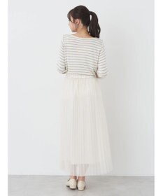 earth music&ecology レースボーダーニットプルオーバー
