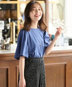 ANY SIS 【UVケア】プレーティングジャージー フレアスリーブ カットソー