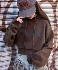 WEGO エンジェルプリントショートプルパーカー