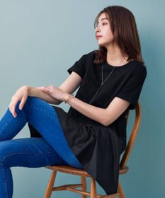 Tiaclasse L 【洗える】イレギュラーヘムチュニックブラウス