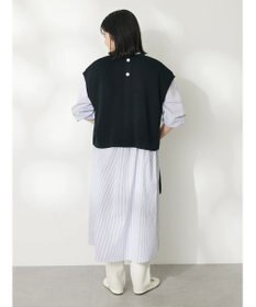 CRAFT STANDARD BOUTIQUE 【洗える】ニットベスト+シャツワンピース-SET