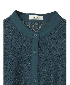 earth music&ecology レースバンドカラーシャツ