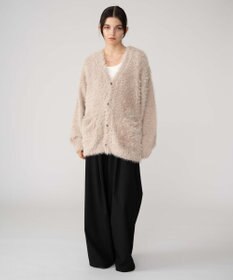 WEGO 【2025秋冬新作/ユニセックス着用ITEM/SMLサイズ展開】フェザーニットカーディガン