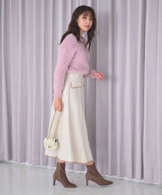 Feroux 【洗える】バイカラーフレア スカート