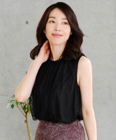 Tiaclasse 【洗える】チュールレースノースリーブトップス