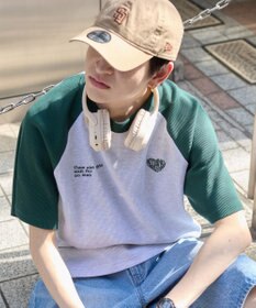 WEGO 【ユニセックス着用ITEM/MLサイズ展開】ワッフルラグランT（SS）