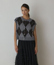 GRACE CONTINENTAL アーガイルニットベスト